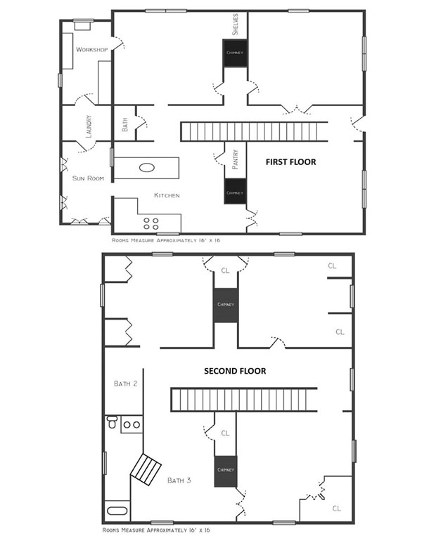 Leesville Teacherage - 1st & 2nd Floor Plan