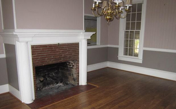 Lumber Baron's Interior Room with Brick Fireplace