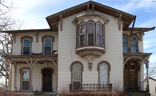 Front View of Gothic Italianate